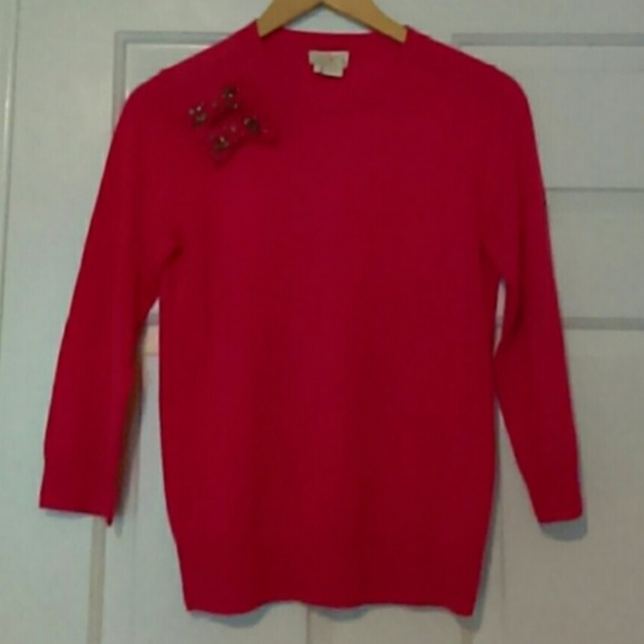 kate spade pink bow sweater size s like new - Picture 1 of 5